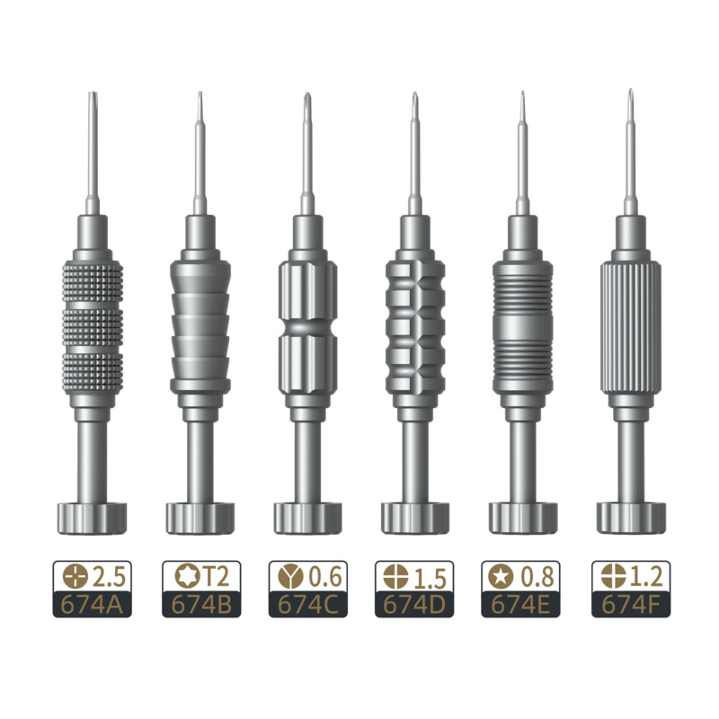 TE-674 hoch härte schrauben dreher kit konvex kreuz torx t2 y 0,6 penta lobe phillips für telefon uhr tablet reparatur öffnungs werkzeug