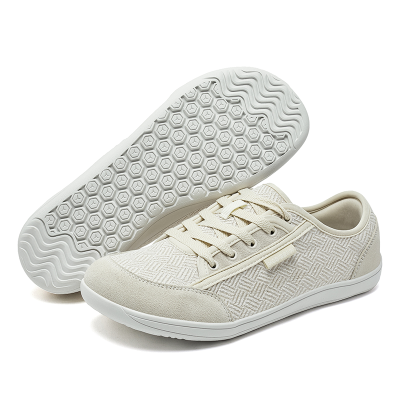 HOBIBEAR Unisex blote voeten schoenen brede neus minimalistische Zero Drop wandelschoenen veterschoenen outdoor lichtgewicht vrijetijdsschoenen