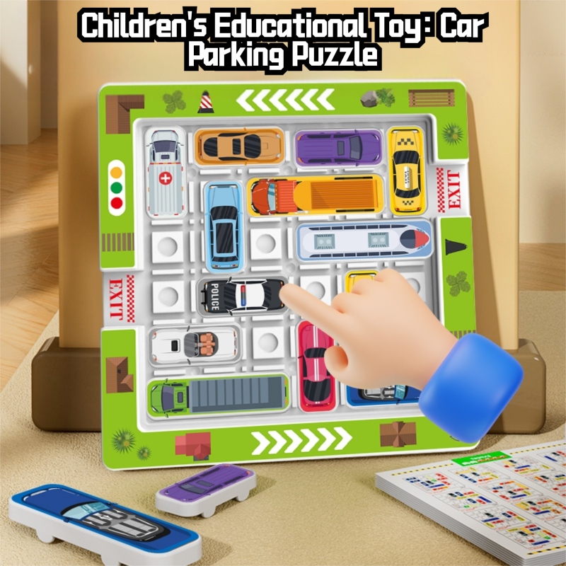 Educatieve puzzels voor kinderen, ontworpen om logisch denken en concentratievermogen te bevorderen, met bewegende voertuigen.