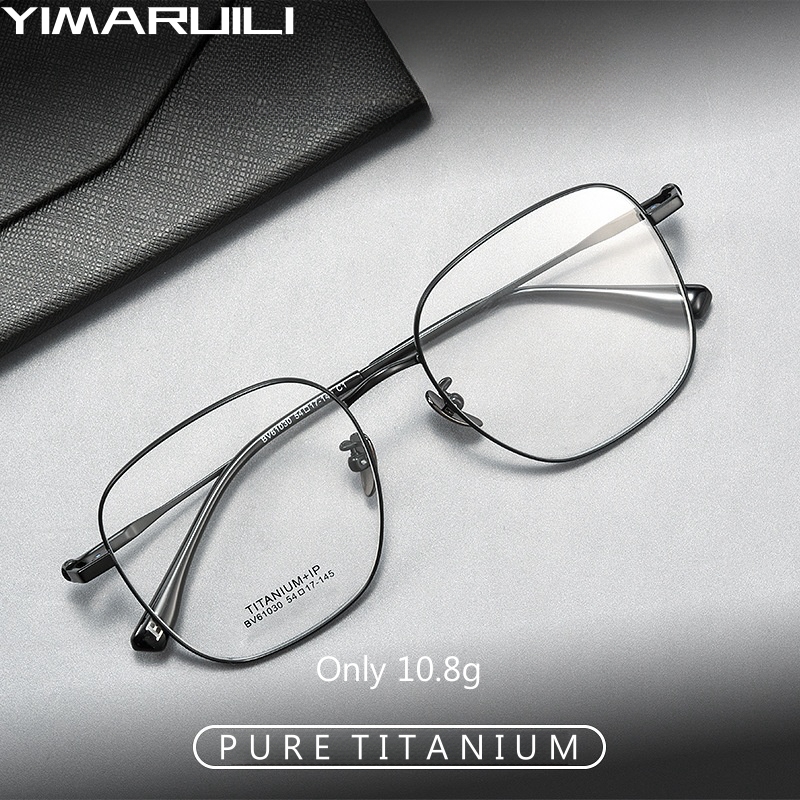 YIMARUILI-Monture de lunettes en titane pur pour hommes et femmes, lunettes rétro ultralégères, contrevenants optiques, mode de luxe, BW61030K, nouveau