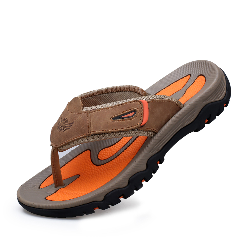 Nuevas zapatillas de verano para hombre, sandalias transpirables de lujo para hombre, zapatillas clásicas de playa de cuero genuino para hombre, chanclas para exteriores para hombre