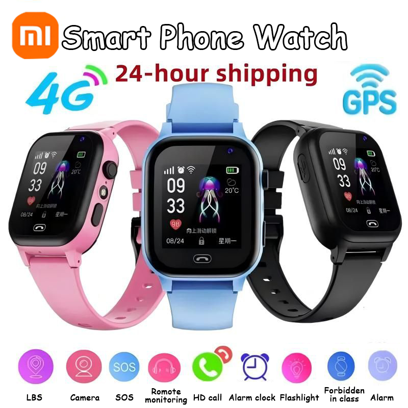 Детские умные часы Xiaomi, 4G, Wi-Fi, SOS, GPS, местоположение, видеовызов, аналоговая карта, водонепроницаемые часы с камерой, обновление для мальчиков и девочек, новые часы