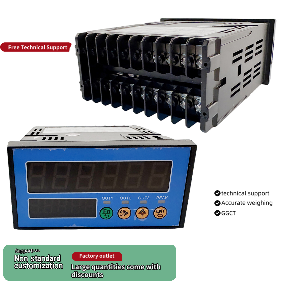6-cijferige digitale weeginstrumentindicator, RS485, analoge uitgang, 3 relais, instelbare bemonsteringsfrequentie, industriële loadcelweergave