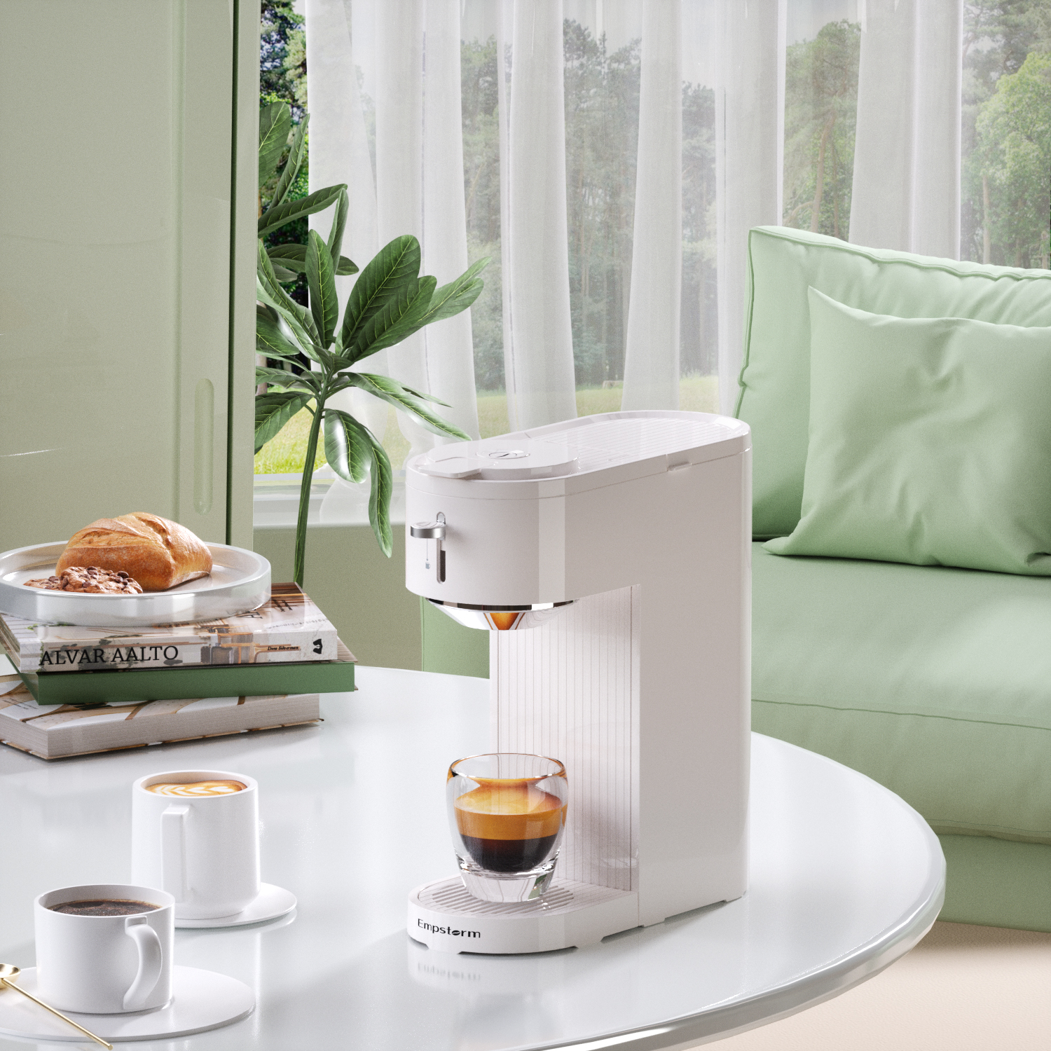 Máquina de cafeteira elétrica semiautomática de controle mecânico de mesa Empstorm 20bar