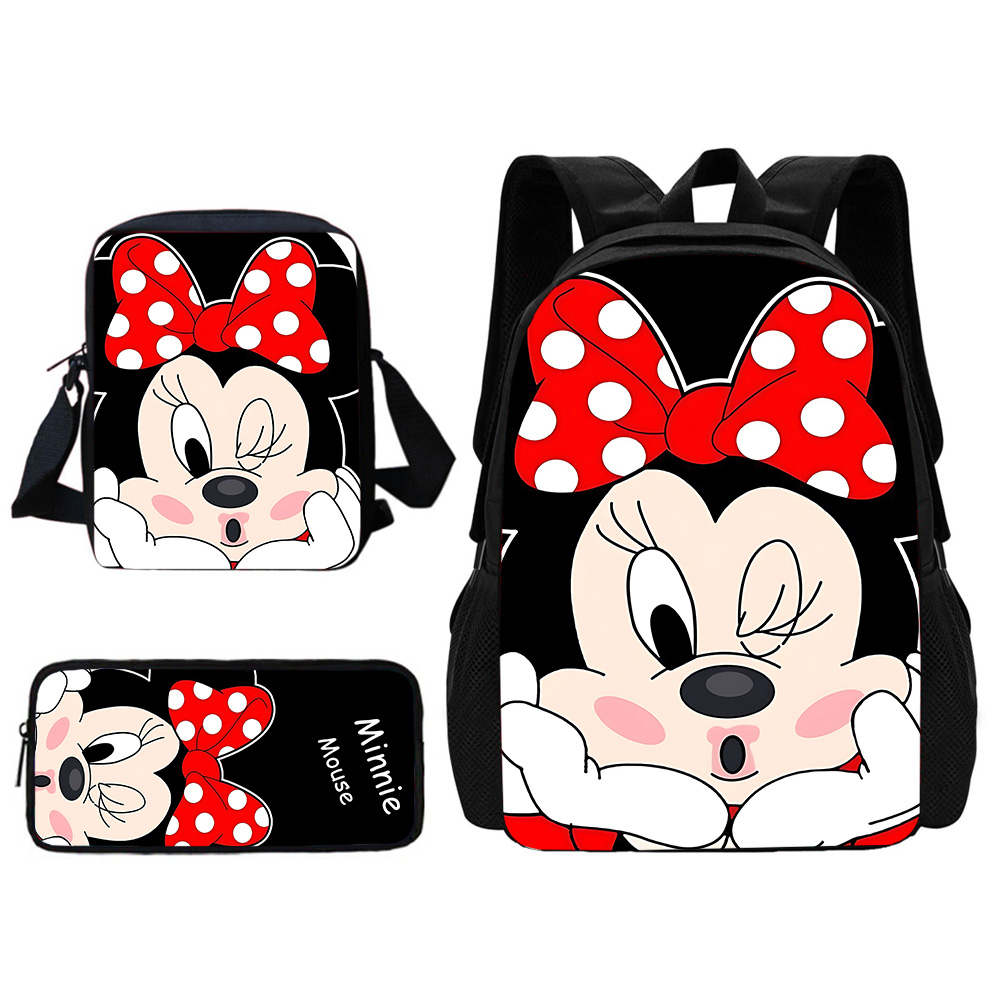 Disney-mochila escolar de Mickey y Minnie para niños y niñas, bolso de hombro para lápices, el mejor regalo