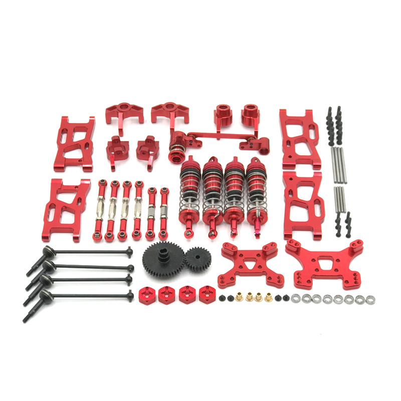 Wltoys 144001 144002 144010 124017 124019   Kits de Modification de pièces de mise à niveau en métal, ensemble d'amortisseurs à bras oscillant, accessoires de voiture RC