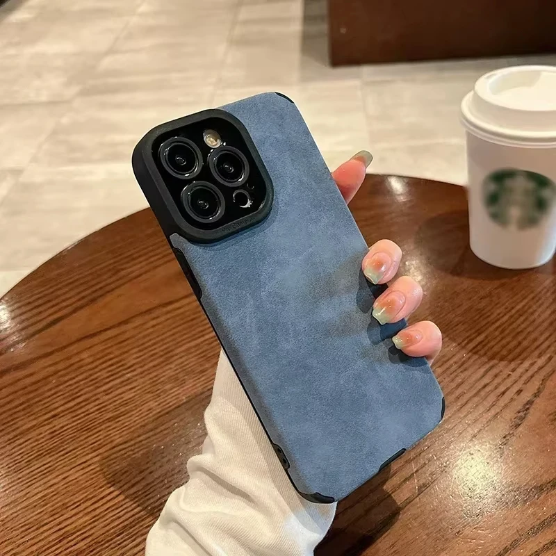Para funda iphone 17 16 15 14 12 11 13 pro 15pro 16pro max plus mini x xs max xr se2 7 8 apple caso de telefone couro das mulheres dos homens capa