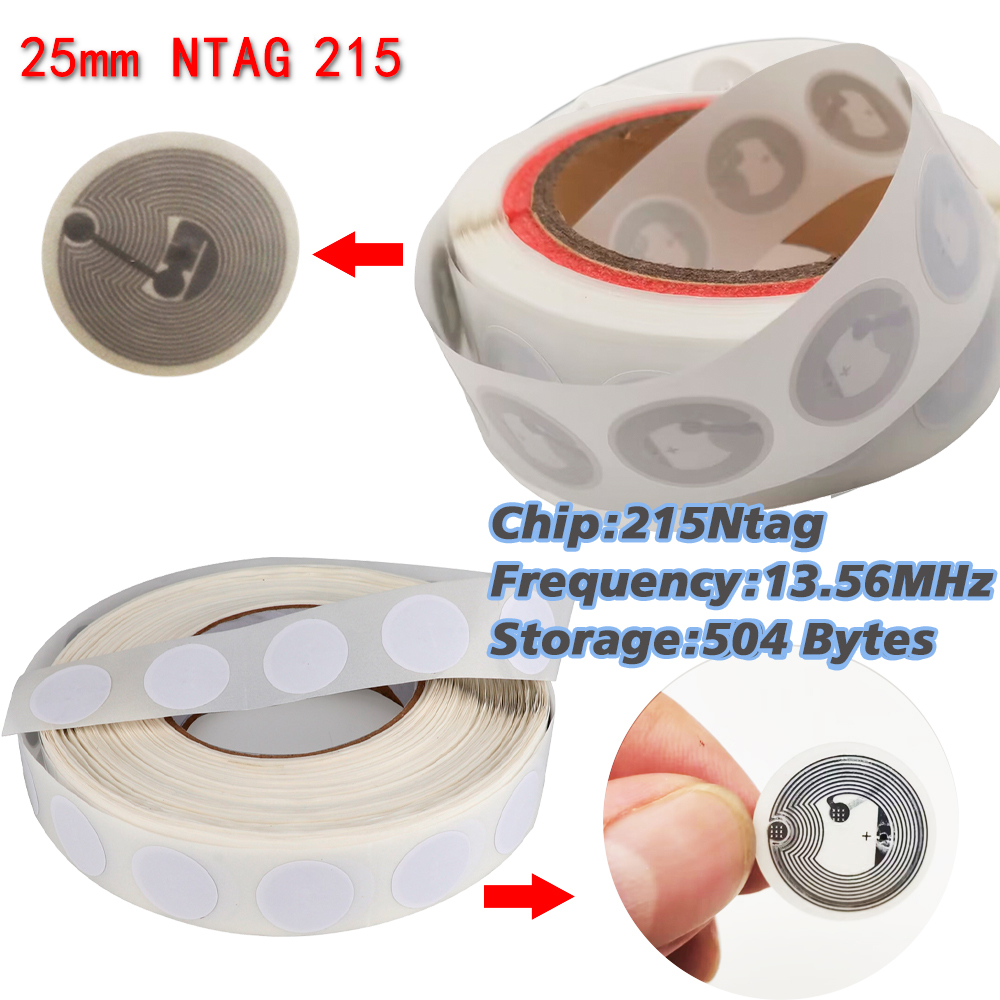 100pcs 50pcs 10pcs Ntag213 Ntag215 NFC 태그 NFC 스티커 13.56 MHZ 540 바이트 RFID NFC 태그 스티커 NFC 전화 용 접착 라벨
