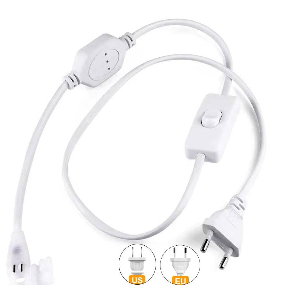 Prise ue pour bande LED COB 220v, prise d'alimentation avec câble de commutation à bouton, prise américaine 110V, ligne de commutation de lumière