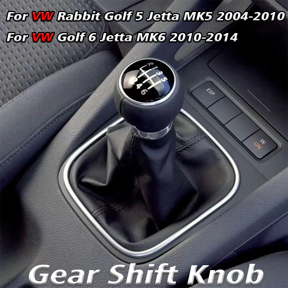 5/6 Speed Stick Pookknop Met Lederen Boot Kraag Case Voor Volkswagen VW Golf 5 V MK5 MK6 Jetta R32 2004-2014 Auto-Stying
