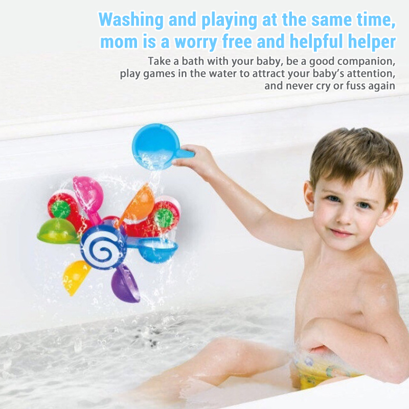 Molino de viento colorido para baño de bebé, juguetes giratorios, juego de agua de chorro, juguetes de aspersor de interacción de baño para niños, regalos de baño para bebé