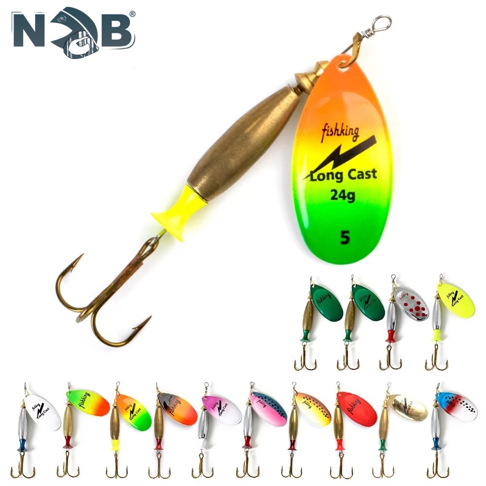 NGB Long Cast Spinner Bait Рыболовная приманка 18 г 24 г Вращающаяся металлическая приманка Spinbait Ложка Приманки щука с тройными крючками Рыболовные аксессуары