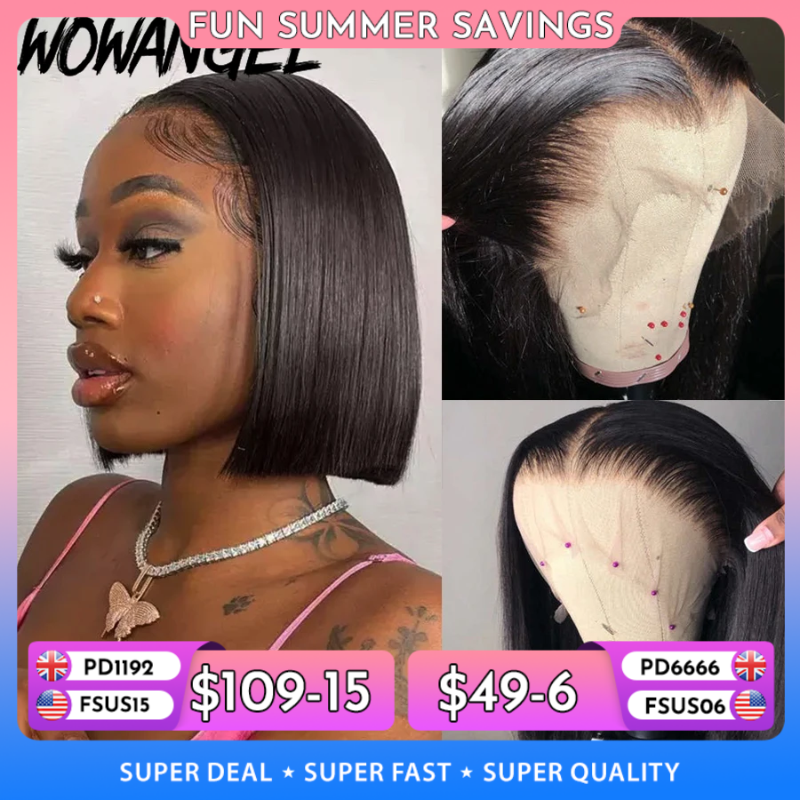 180% Hd Lace Front Pruiken Korte Bob Pruik 100% Menselijk Haar Onzichtbare Hd Lace Front Pre Geplukt Haarlijn Melty Huid hd Kant Voor Vrouwen