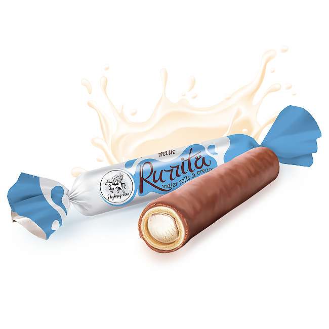 Flying Cow Rurrita rurki waflowe z nadzieniem o smaku mlecznym 1 kg