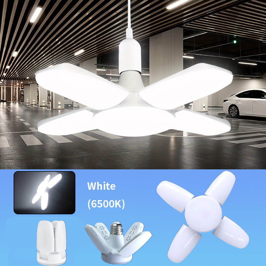 E27 扇形折りたたみ式 40LED 電球 AC220V/110V 変形家庭用天井照明倉庫やガレージ用白色光 6500K 電球