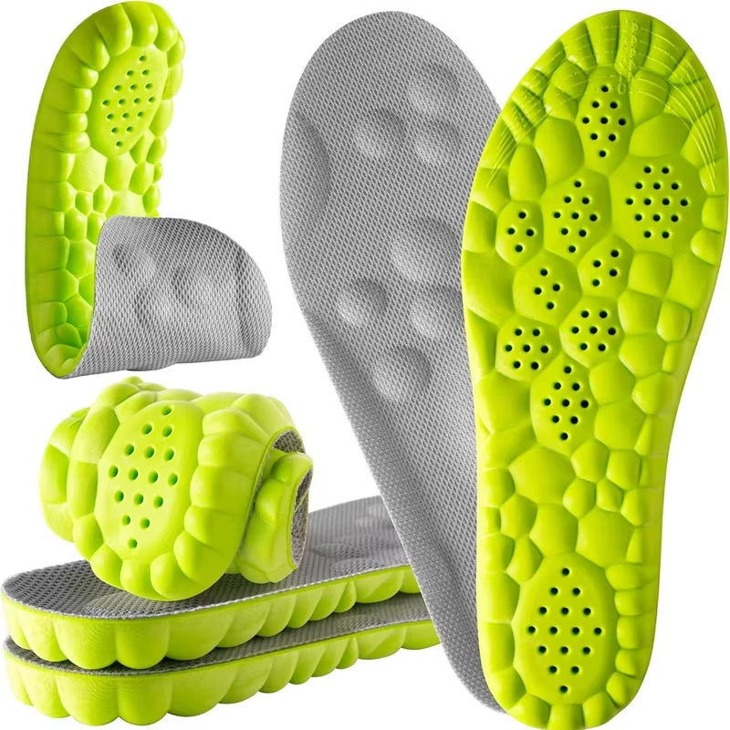 4D-Fußmassage-Einlegesohle, Unisex, stoßdämpfende Sport-Einlegesohlen, atmungsaktive und bequeme Lauf-Einlegesohlen, 1 Paar/2 Paar