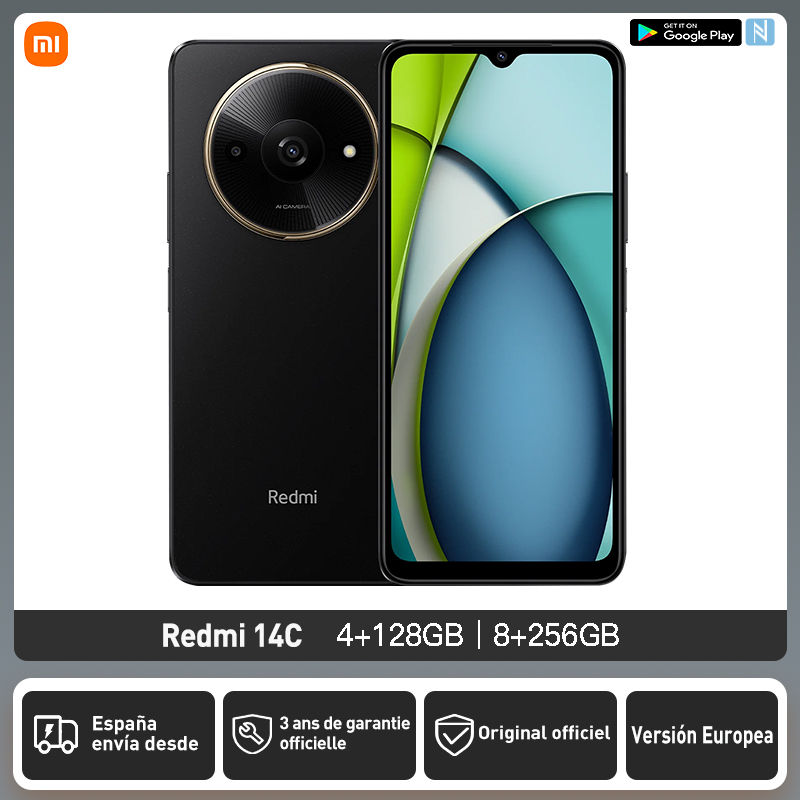 Xiaomi Redmi 14C Versão Europeia 4GB + 128GB MediaTek Helio G81-Ultra Ecrã de 6,88" polegadas Até 120 Hz Câmara principal de 50MP Bateria de 5160 mAh, NFC
