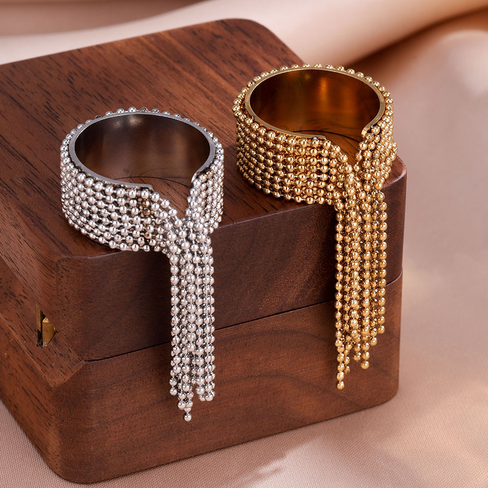 Verklaring roestvrijstalen ketting kwastje vinger verstelbare ring voor vrouwen Hoge kwaliteit charme sieraden ﻿