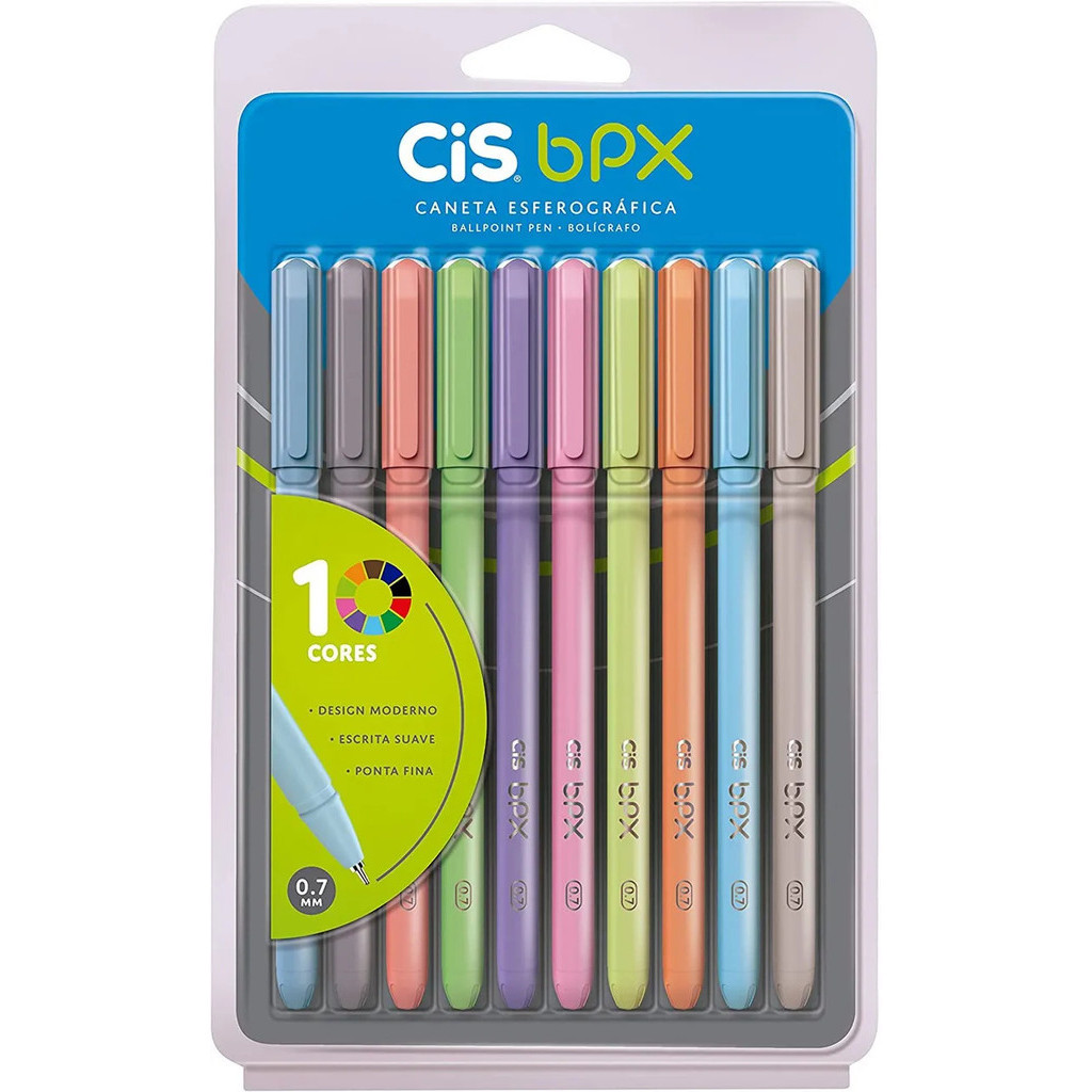 Penna a sfera Cis Bpx 10 colori per forniture di scrittura e puntatori per ufficio e scuola