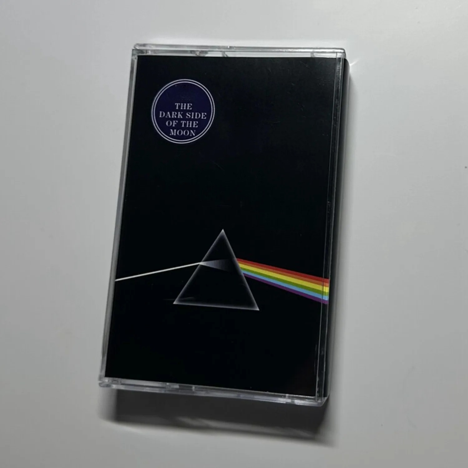 Western Classic Rock Music Cassette, Prism Refracting Rainbow Art Cover, Retro Walkman Compatible Iconic Rock Track Collection