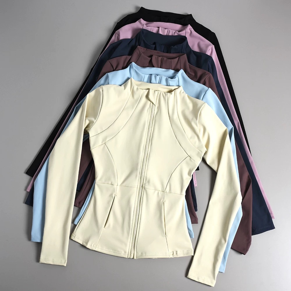 New yoga clothes for women, long sleeved running, fitness, slimming, versatile yoga jackets, training sports tops, jackets