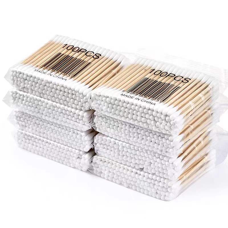 300/500/1000 pièces coton-tige Double tête femmes maquillage coton-tige pointe pour bâtons de bois nez oreilles nettoyage outils de soins de santé