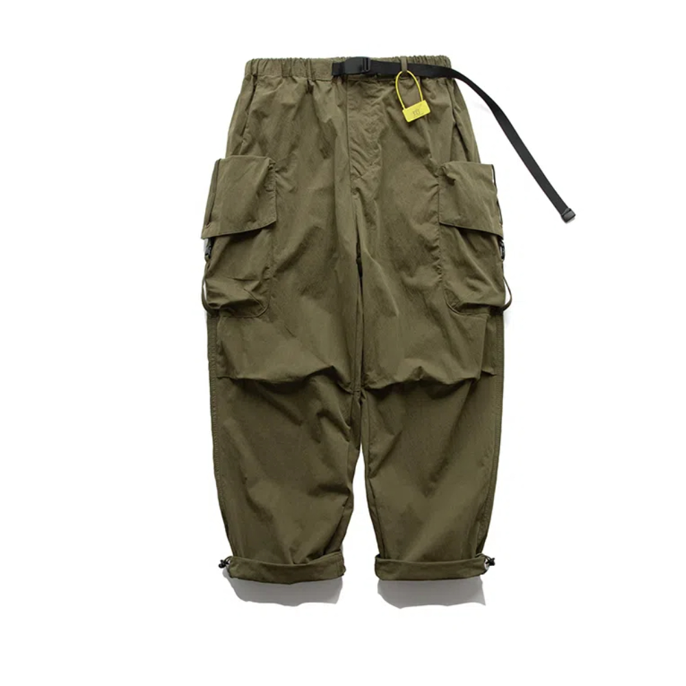Mountain outdoor functional wind overalls men's multi-pocket wide leg loose casual pants