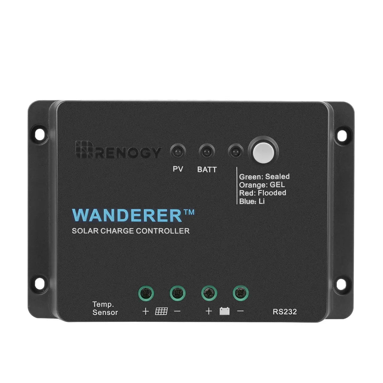 Renogy Wanderer Li 30A 12V PWM Negatieve Grond Solar Laadregelaar Zonnepaneel Regulator w/Temperatuursensor Functie Fit