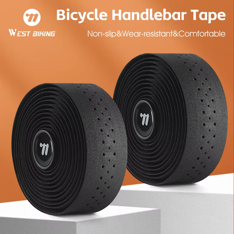 Cinta de Manillar WEST BIKING con Envío Local, Cinta de Manillar de Alta Tenacidad, Cinta Adhesiva para Manillar de Bicicleta, Cinta de Manillar Absorbente de Impactos con Orificio para Bicicleta de Carretera