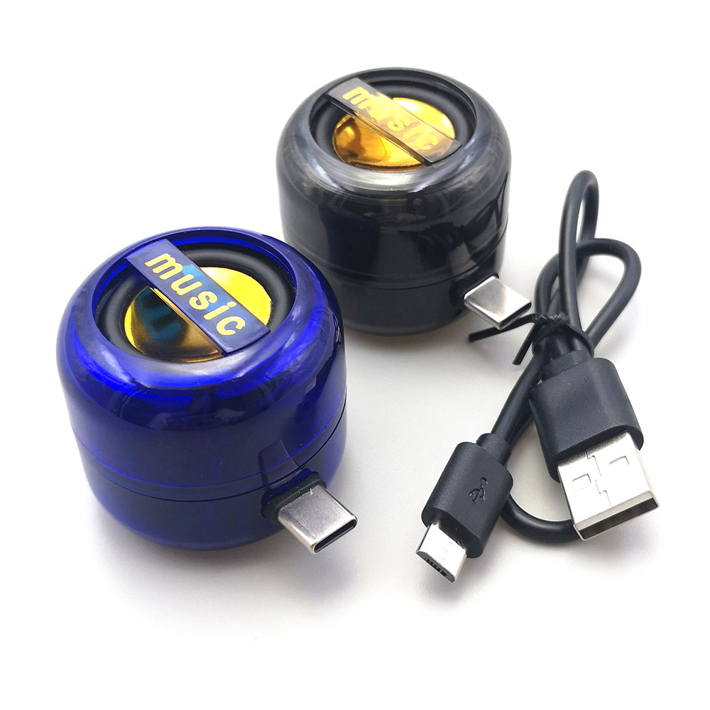 Petit haut-parleur de type C pour téléphone portable, mini lecteur, audio portable universel, caisson de basses externe sans fil, vente en gros, 1PC