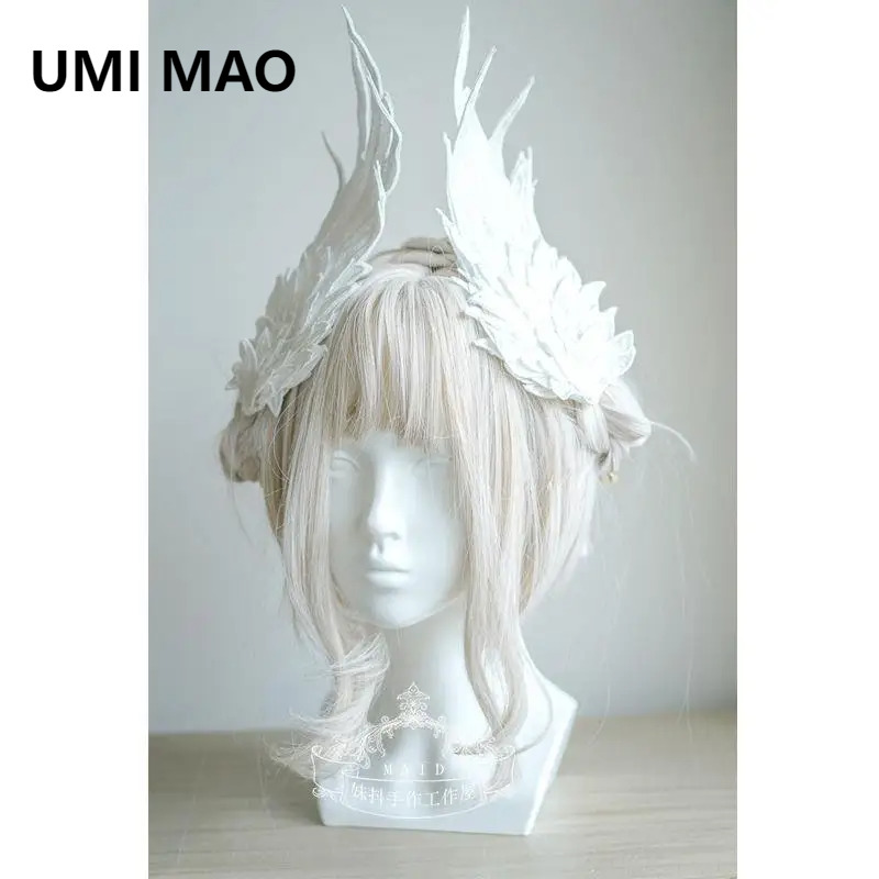 Feather Angel Wing Hair Clips Lolita Barrette Hairpin Lolita Anime Cosplay Hair Accessories Anime Halloween Black White Headwear