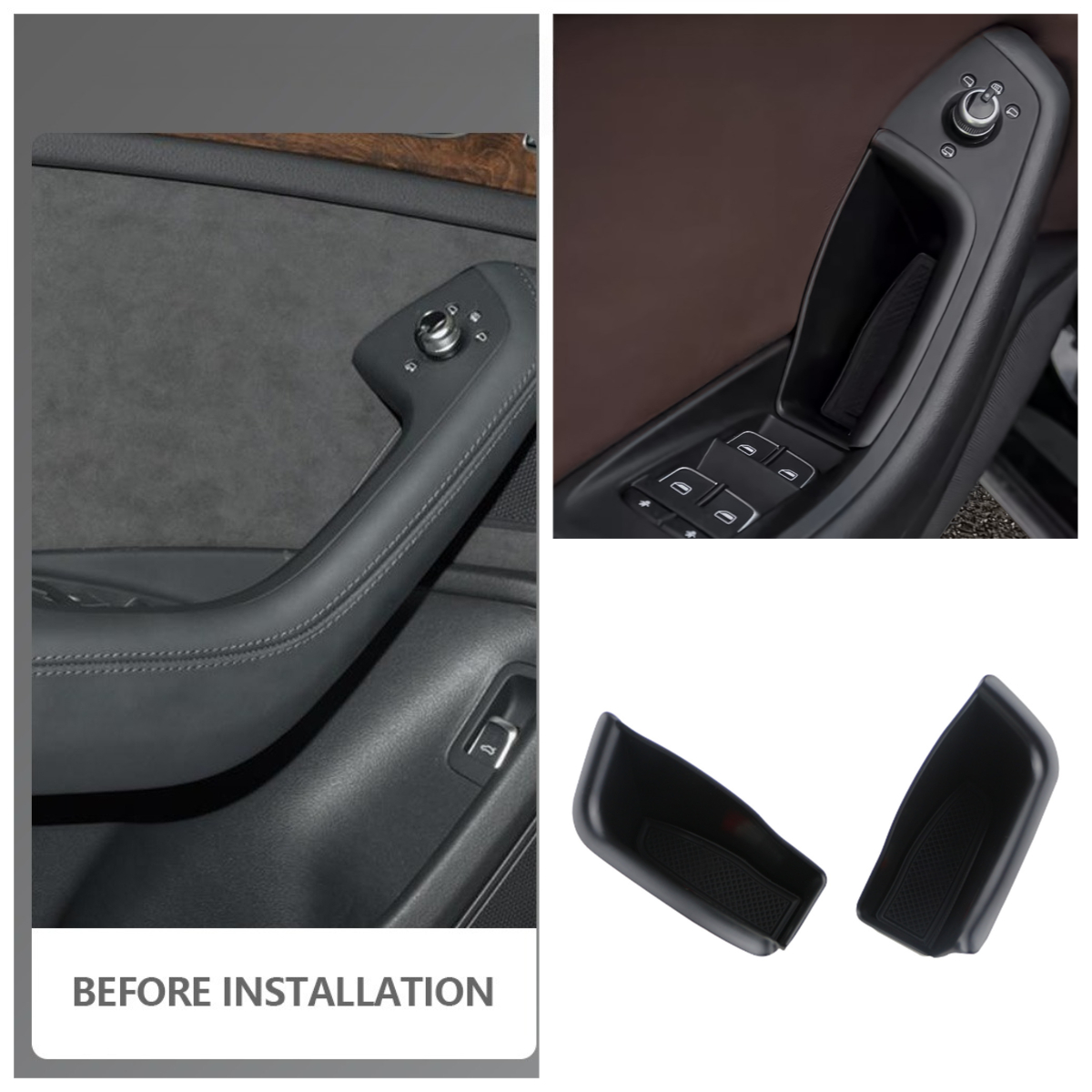 Boîte de rangement de porte avant de voiture, 2 pièces, pour Audi A6L A6 2012 2013 2014 2015 2016 2017 2018, porte intérieure ABS, conteneur, étui de support Acc