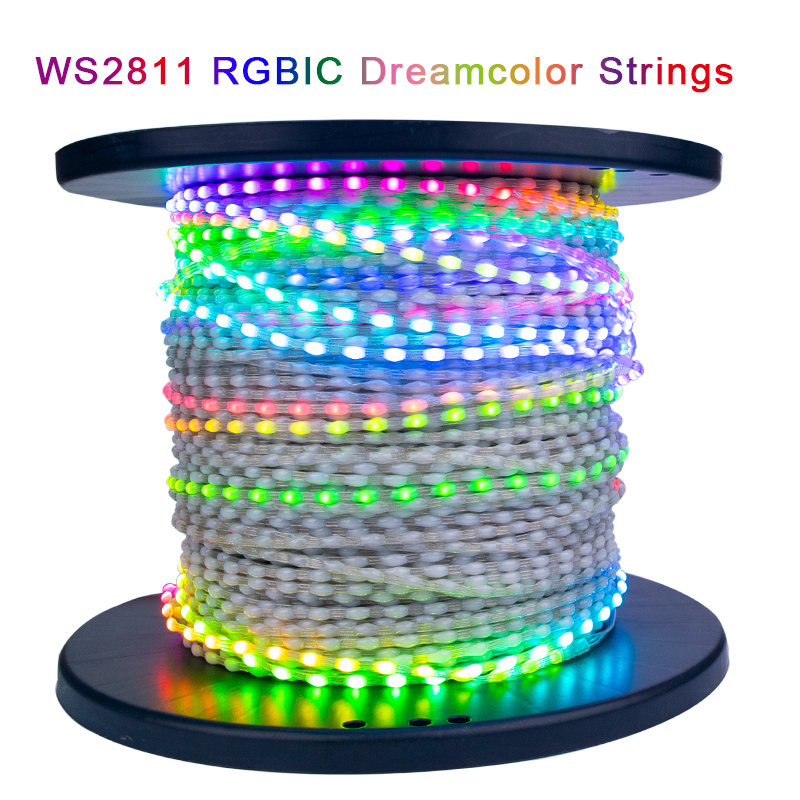 LED 문자열 조명 드림 컬러 액세서리 WS2811 RGBIC 개별적으로 주소 지정 가능 요정 빛 5V 룸 TV 파티 주방 장식