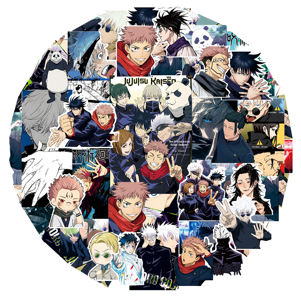 Paquete de pegatinas de dibujos animados de Jujutsu Kaisen, pegatinas de Manga japonesa, monopatín DIY, casco para portátil, coche, juguete para niños, 10/30/80 Uds.