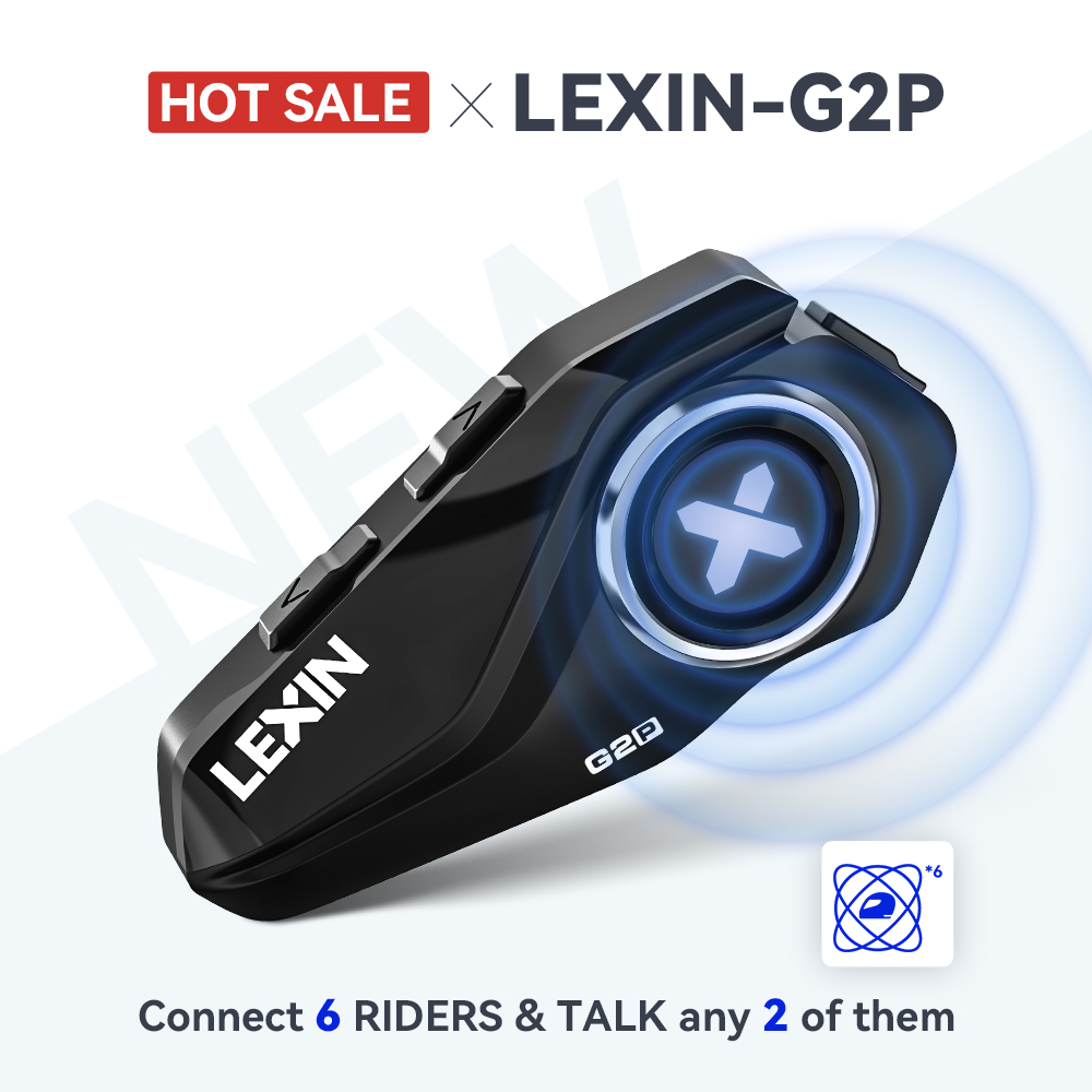 2022 Mới Lexin G2 Xe Máy Liên Lạc Nội Bộ Mũ Bảo Hiểm Bluetooth Tai Nghe, Rảnh Tay Giao Tiếp Lên Đến 6 Người Đi Interphone Bằng Đài FM