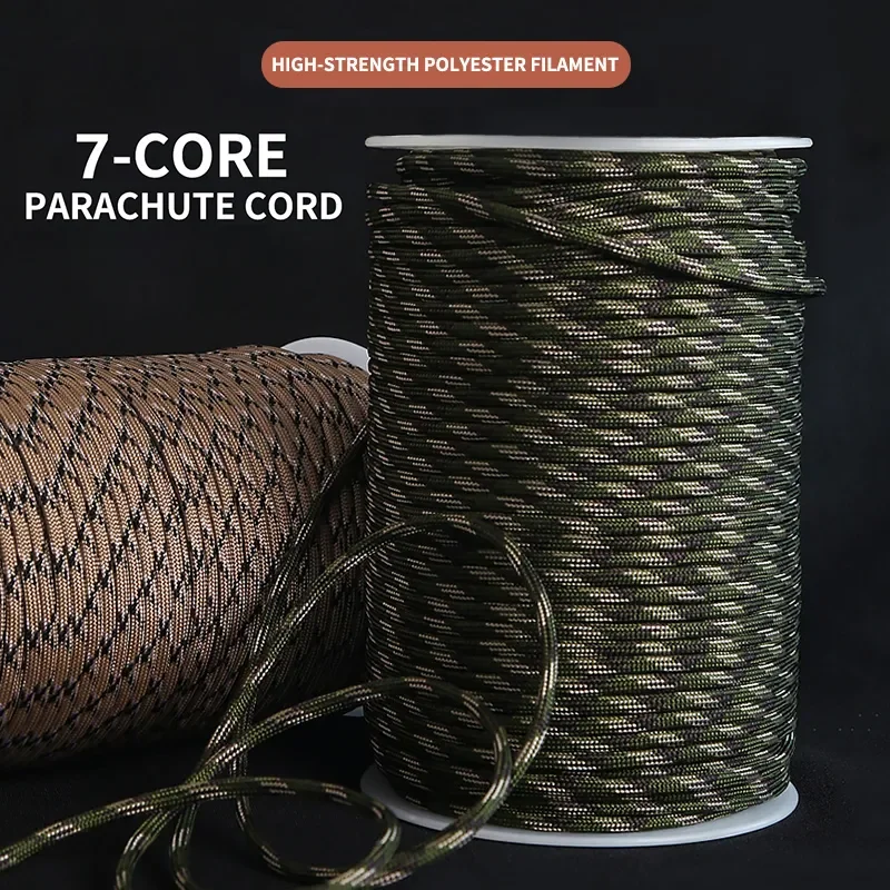 7 Kerne 550 Paracord-Schnur 5 8 16 31 m Durchmesser 4 mm für Outdoor-Camping-Überlebens-Lanyard Fallschirmseil Wanderzelt-Zubehör