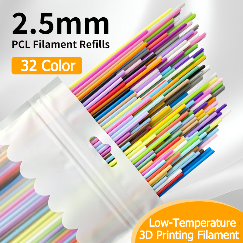 32 kleuren PCL 2,5 mm 3D-penfilament voor lage temperaturen voor 3Doodler - Cadeau voor kinderen en lesmateriaal voor in de klas 22 kleuren optie