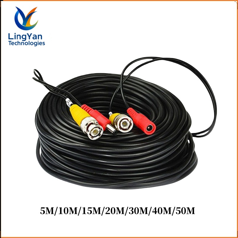 5-50M BNC + connecteur cc 2 en 1 BNC CCTV câble extérieur Coaxial alimentation vidéo caméras AHD pour système DVR caméra de Surveillance de sécurité