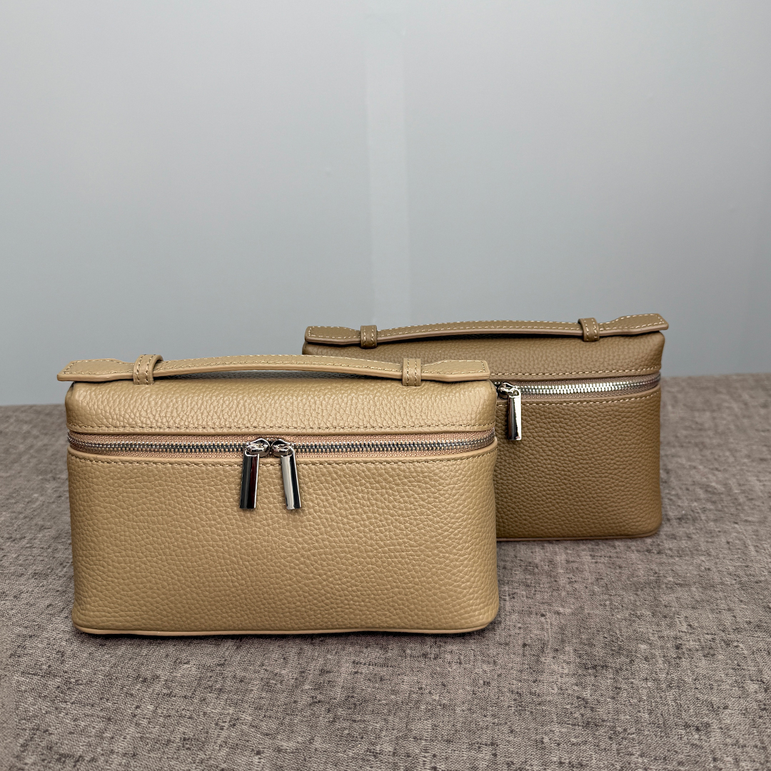 Damska Torba Prawdziwa Skóra Na Telefon Kosmetyczka Małe Pudełko Ręka Miękka Krowi Skórzany Luksus Minimalistyczny Vintage Elegancki Modny Podwójny Zamek Uchwyt Codzienne Użycie Dojazdy Podróże Przechowywanie Przenośna
