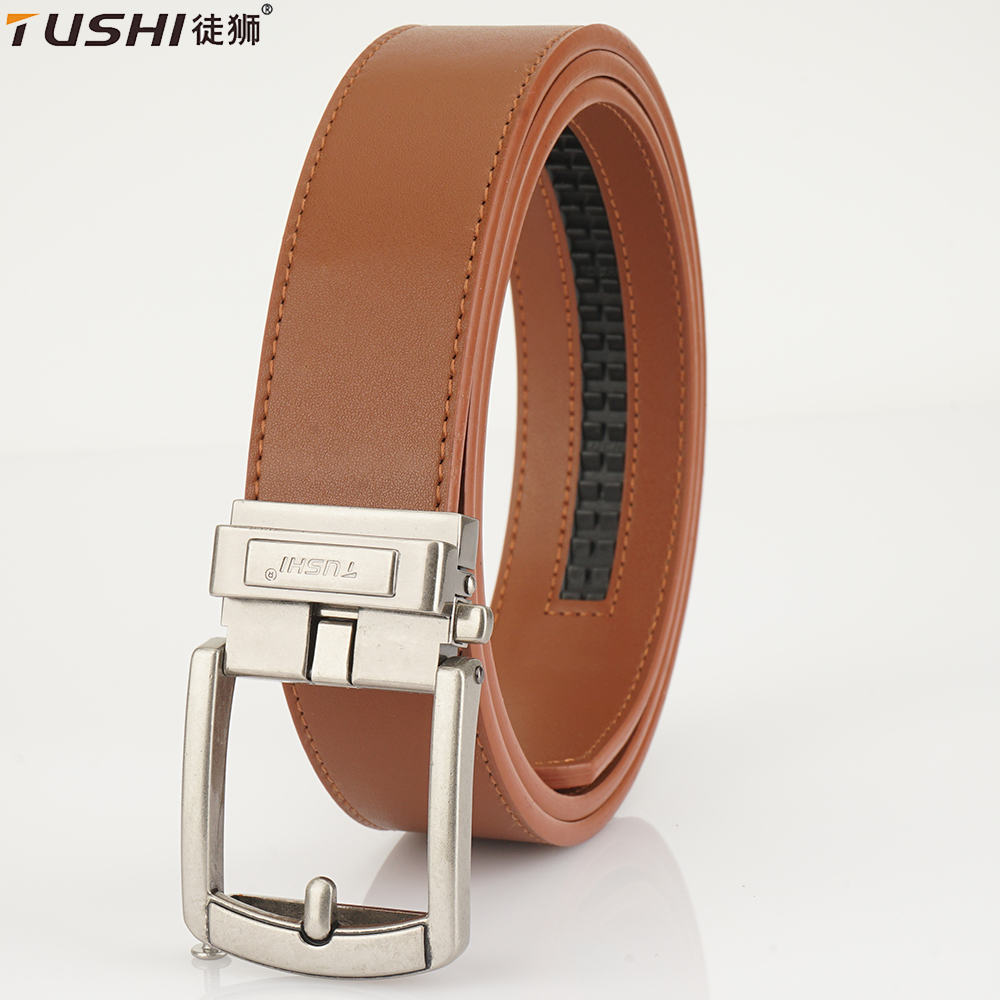 Cinturones de cuero TUSHI de 3,8 CM para hombre, cinturón táctico militar de diseño de lujo con hebilla automática de piel de vaca, accesorios EDC