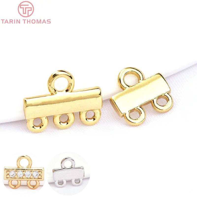 (6341) 10 STKS 24 K Goud Kleur Messing 2 Gaten 3 Gaten Connector Sluiting Charms Connector Hoge Kwaliteit Diy Sieraden Accessoires