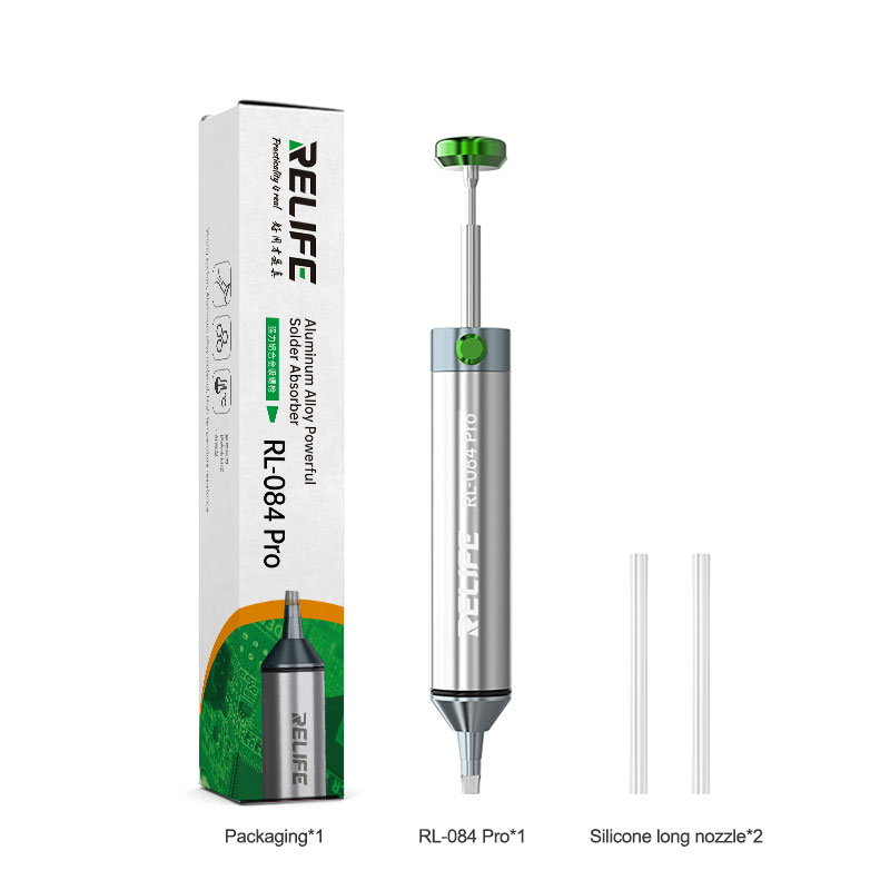 RELIFE RL-084 Pro ventosa para desoldar de aleación de aluminio de succión fuerte potente succión al vacío para eliminación y reparación de soldadura PCB