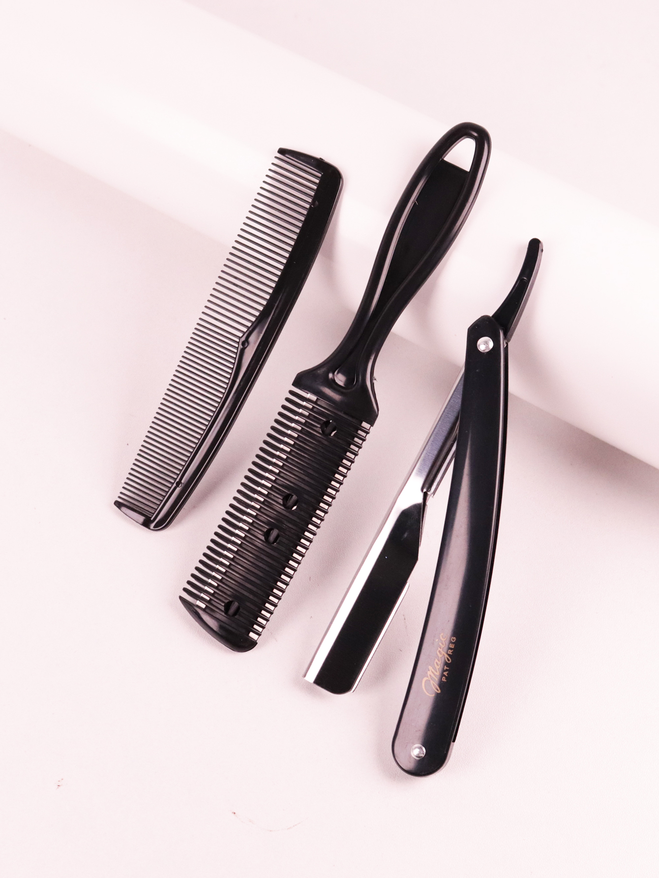 Juego de peines para afeitar, afeitadora plegable, peine de doble cara para cortar el cabello, peine espaciado especial para pelucas de cabello natural