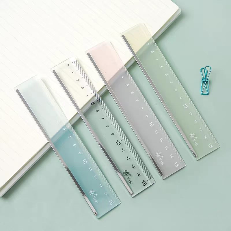 1PC 15cm Straight Ruler Transparent Plastic Ruler Drawing Tool Desk Accessories Student Stationery School Office Supplies