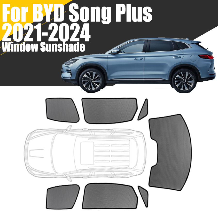 Parasol Magnético Personalizado para Ventana de Coche para BYD Song Plus 2021 2022 2023 2024 2025 2026 Seal U EV Cortina de Malla para Parabrisas Delantero