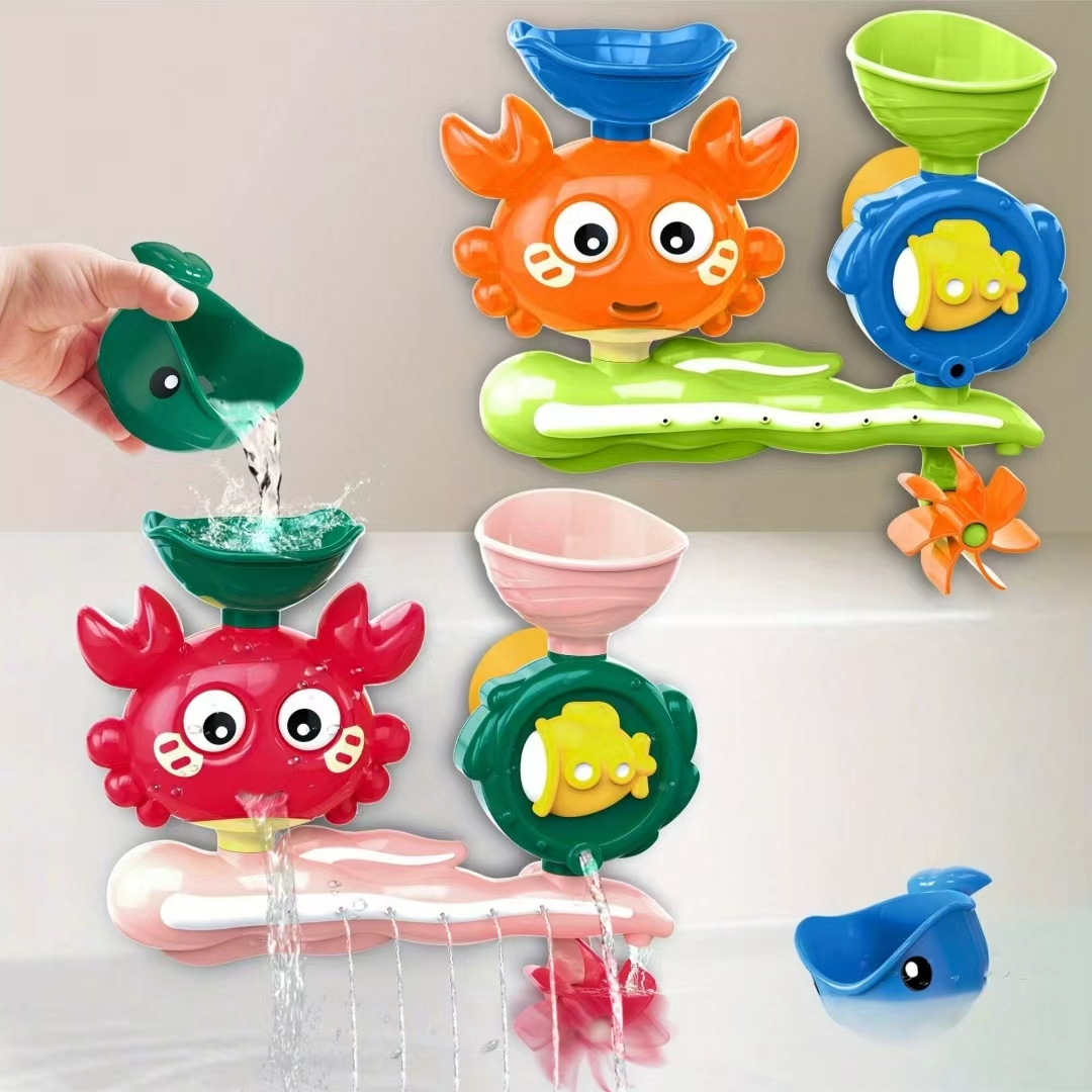 Crab Rotating Water Wheel Bath Toy, ABS Material Baby Shower Toys for Toddlers Bath Time Fun Water Play Bathtub