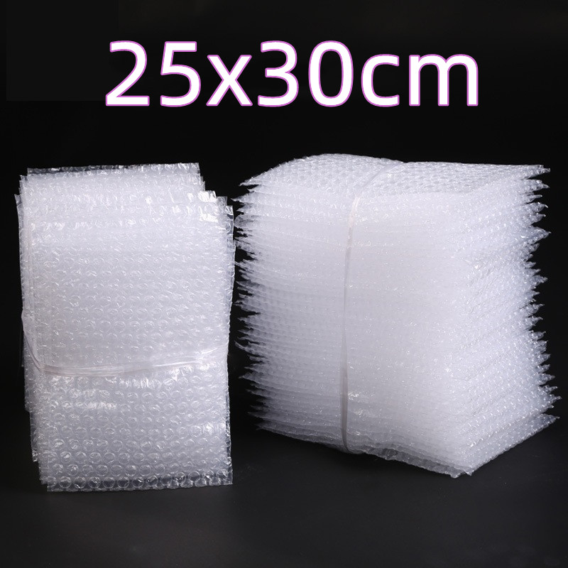 Sobre de burbujas de gran tamaño, 25x30m, 50 Uds., para embalaje, bolsas de embalaje de envío blancas, transparente, a prueba de golpes, venta al por mayor