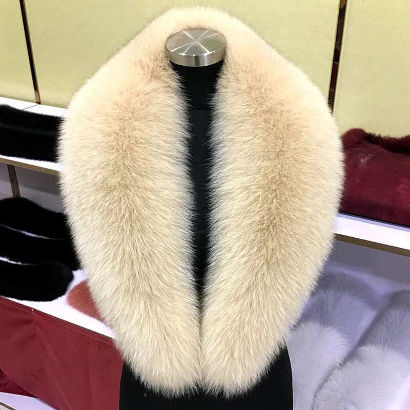 Fuchs Pelz Kragen Frauen Echtes Pelz Schal Schals Winter Weibliche Hals Warme Pelz Schal Schals Luxus Mantel Pelz Kragen Trim Langen Schal