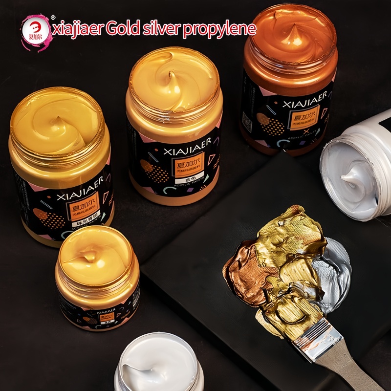 1 sztuk/300 ML/100 ML złoty pigment akrylowy metaliczny srebrny perłowy brąz brąz perłowy akrylowy pigment malarski xiajiaer