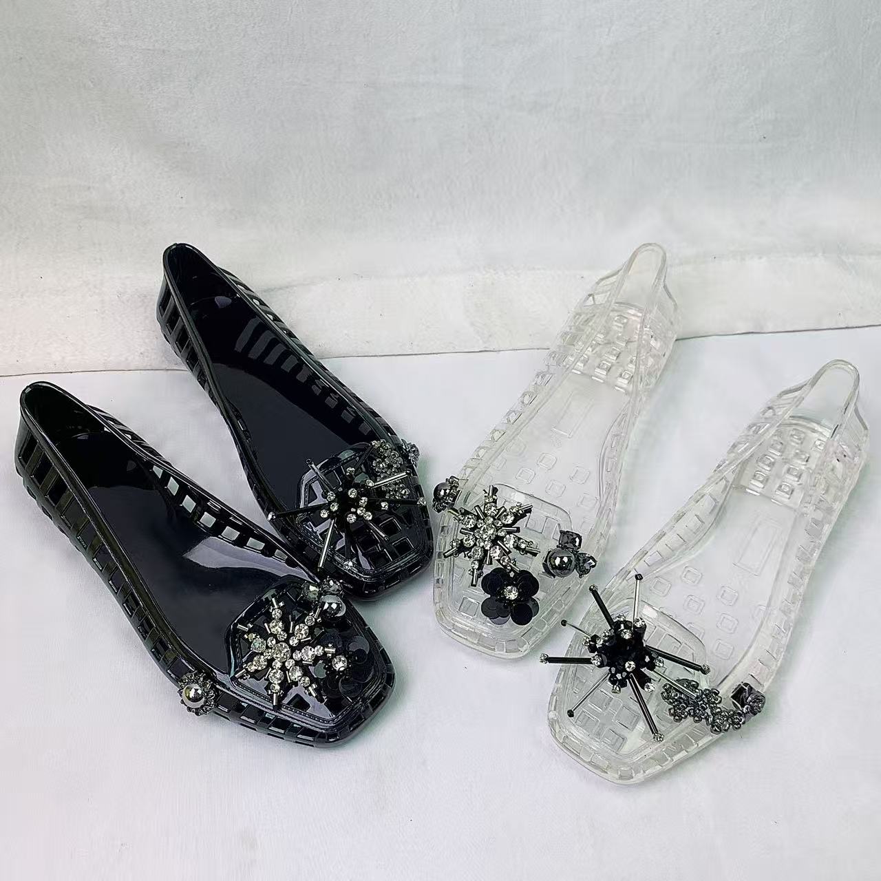 Jelly Crystal Shoes Damesschoenen Night-Glow Set Accessoires Kristallen sandalen Jelly Shoes Instapslippers Luie pantoffels